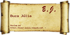 Buza Júlia névjegykártya